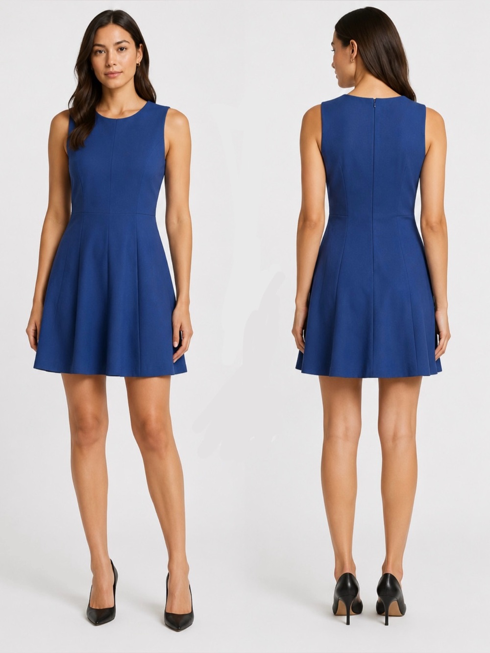 Theory Wool Blend Sleeveless Tilfi K Korka Blue Fit and Flare Mini Dress Size 6